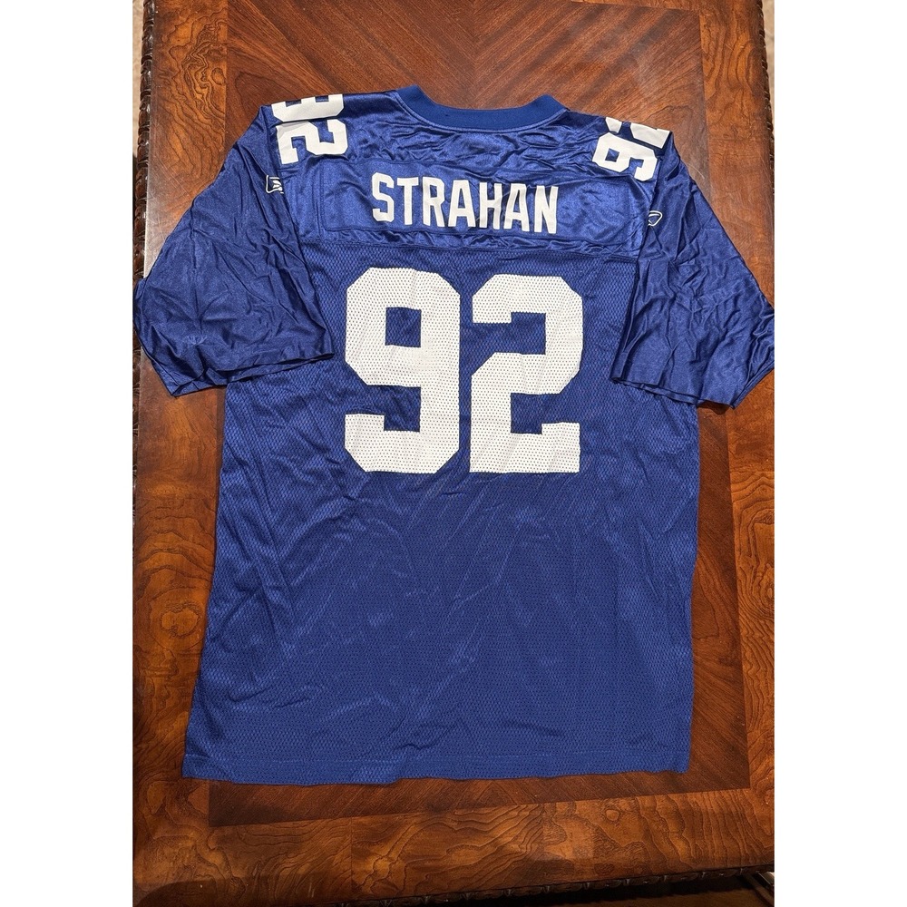 New York‎ Giants Michael Strahan 92 Reebok NFL Equipment Jersey XL Blue Vintage
